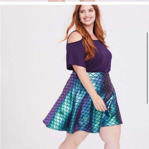 Torrid Her Universe Disney The LittleMermaid Skater Skirt Size 3x - Picture 3 of 7